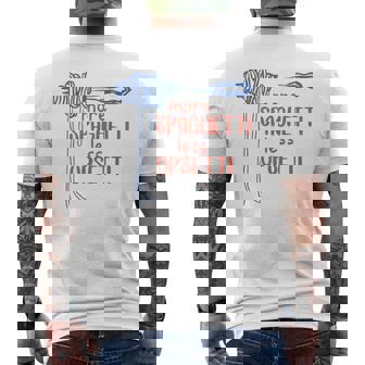 More Spagetti Less Upsetti Foodie Spaghetti Men's T-shirt Back Print - Monsterry