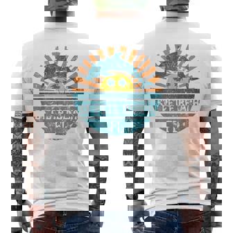 St Pete Beach Florida Dolphin Summer Retro Sunset Vintage Men's Back Print T-Shirt - Monsterry