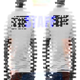 Staff Back Blue Text Uniform For Adult Camiseta Hombre Estampado Espalda - Regaloses