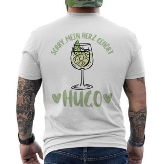 Summer Mein Herz Gehört Hugo Spritz Sekt Elderblüte Wein Gray T-Shirt mit Rückendruck - Geschenkecke