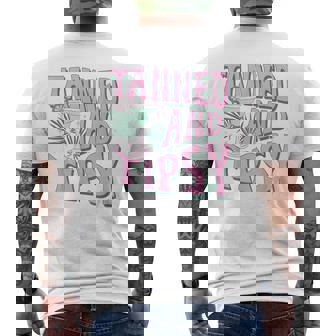 Tanned And Tipsy Beach Summer Vacation Men's T-shirt Back Print - Monsterry