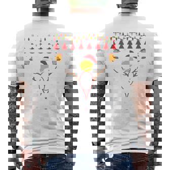 Tennis Snowman Christmas Ornament Xmas Holiday Men's Back Print T-Shirt - Monsterry