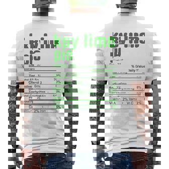 Thanksgiving Christmas Key Lime Pie Nutrition Fact Men's Back Print T-Shirt - Monsterry