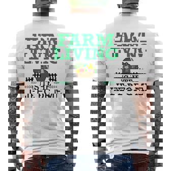Vegetable Farmer Farming Farm Living Is The Life For Me Men's Back Print T-Shirt - Monsterry