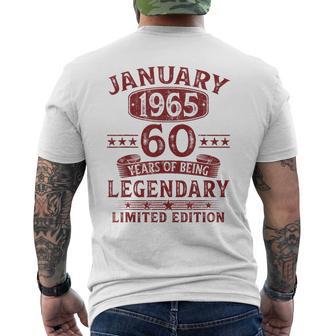 Vintage January 1965 60Th Birthday T-Shirt mit Rückendruck - Geschenkecke