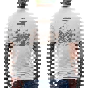 Vintage Ufo Cowboy Cats Western Cowboy Vintage 90S Men's T-shirt Back Print - Seseable