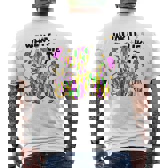 Walk It Like A Bead Dog Mardi Gras Fat Tuesday New Orleans Men's T-shirt Back Print | Mazezy