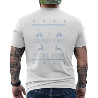 All I Want For Christmas Ist My Rest Blue T-Shirt mit Rückendruck - Geschenkecke