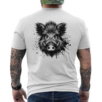 Wild Boar Boar Hunting Hunter Wild Boar Green T-Shirt mit Rückendruck - Geschenkecke