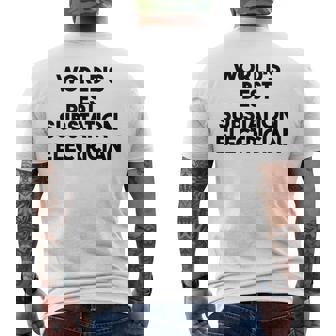 World's Best Substation Electrician Men's Back Print T-Shirt - Monsterry