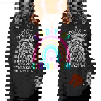 100 Days Of Kindergarten Rainbow Happy 100Th Day Of School Women Sweatshirt | Mazezy