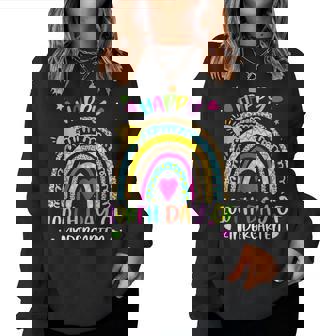 100Th Day Of Kindergarten School Rainbow 100 Days Smarter Women Sweatshirt - Monsterry
