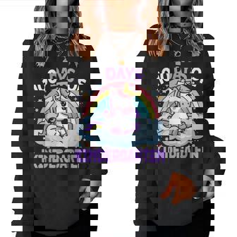 100Th Days Of Kindergarten Unicorn Girls 100 Days Of School Women Sweatshirt | Seseable UK