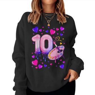 10Th Birthday Girl 10 Years Painting Number 10 Sweatshirt Frauen - Geschenkecke