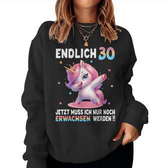 30Th Birthday Woman 30 Years Party Outfit Unicorn Sweatshirt Frauen - Geschenkecke