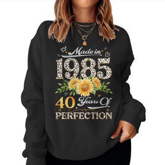 40Th Birthday Floral Made In 1985 40 Years Old Daisy Sweatshirt Frauen - Geschenkecke