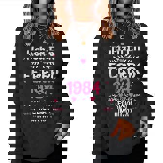 41 Cumpleaños 41 Años Hecha En 1984 Febrero Sudadera Mujer - Regaloses