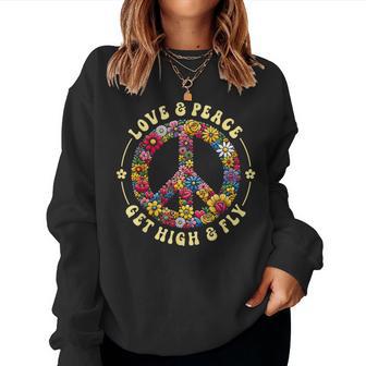 70S Flower Power Love Peace Hippie Costume Sweatshirt Frauen - Geschenkecke