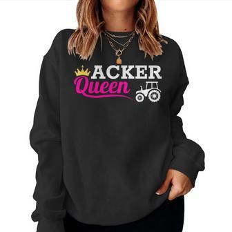 Acker Queen Bäuerin Traktor Bauernhof Spruch Landwirtin Sweatshirt Frauen - Geschenkecke