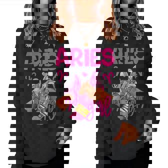 Aries Girl Birthday Queen Sneakers Zodiac Sign Women Sweatshirt | Seseable CA