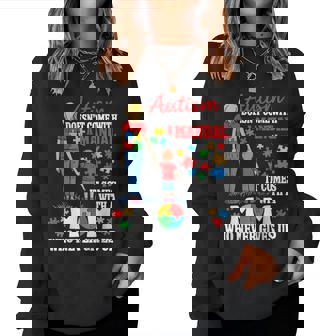 Autism Awareness 2025 Doesn't Come With A Manual Autism Mom Women Sweatshirt | Mazezy