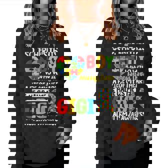 Autism Awareness Gigi Autistic Heart Proud Autism Grandma Women Sweatshirt | Seseable CA