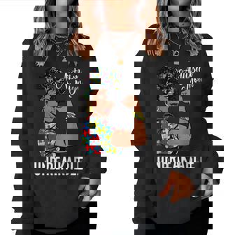 Autism Awareness Strong Mom Afro Mother Black Women Women Sweatshirt | Mazezy