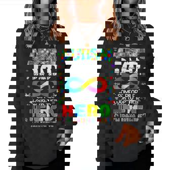 Autism Dad Raising Hero Groovy Father Autism Awareness Women Sweatshirt - Monsterry
