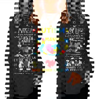 Autism Doesn't Come With A Manual Autism Awareness Mom Women Sweatshirt - Monsterry