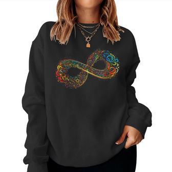 Autism Infinity Sign Colorful Rainbow Autism Awareness Women Sweatshirt - Monsterry
