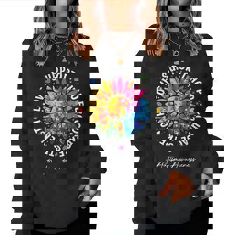 Autism Support Colorful Sunflower Autism Awareness Women Sweatshirt - Monsterry