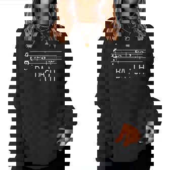 B-A-C-H Johann Sebastian Bach Notas Cuello Sudadera Mujer - Regaloses