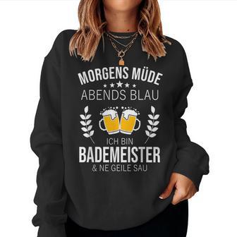 Bademeister Idea Swimming Pool Beer Sayings S Sweatshirt Frauen - Geschenkecke