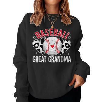 Ball Great Grandma Heart Baseball Grandma Women Sweatshirt - Thegiftio UK