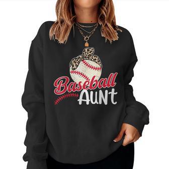 Baseball Aunt Of A Baseball Player Aunt Baseball Auntie Women Sweatshirt - Thegiftio UK