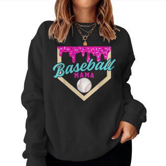Baseball Mama Home Plate Ice Cream Drip With Sprinkles Drip Women Sweatshirt - Thegiftio UK