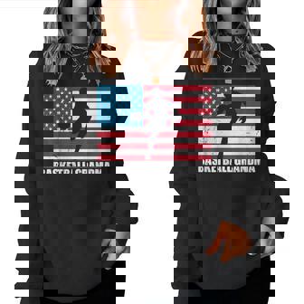 Basketball Nana Us Flag Grandma 4Th Of July Women Sweatshirt | Mazezy
