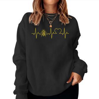 Bee Heartbeat Beekeepers Heart Ecg Beekeeping Honey Bee Sweatshirt Frauen - Geschenkecke