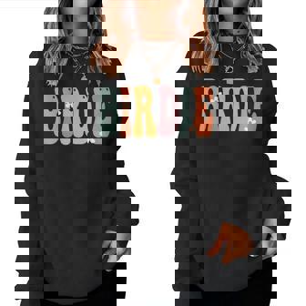 Birdie Retro Groovy Print Mom Cute Grandma Women Sweatshirt | Mazezy