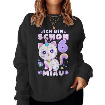 Birthday Girl 6 Years Old Cat Unicorn Sweatshirt Frauen - Geschenkecke