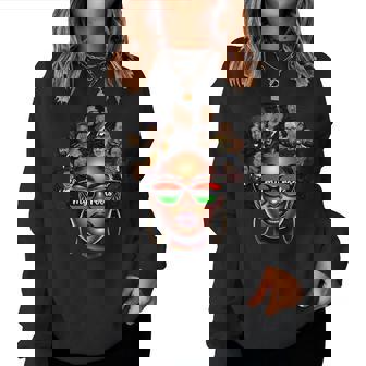 Black Queen Pride Afro Girl Bhm Black History Month Women Sweatshirt - Seseable