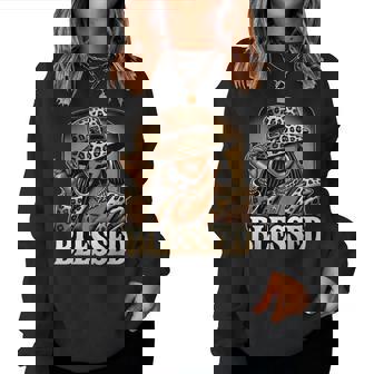 Blessed Black Cowgirl Western Swag African Christian Woman Women Sweatshirt - Monsterry
