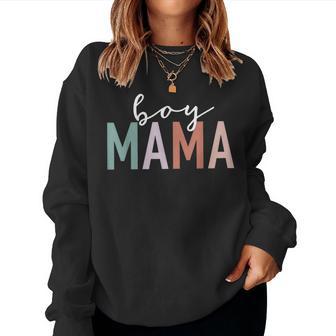Boy Mama For Mother Mom Of Boys Leopard Print Women Sweatshirt - Thegiftio UK