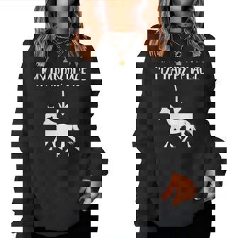 Caballo My Happy Place Equitación Ecuestre Doma Clásica Sin Mangas Sudadera Mujer - Regaloses