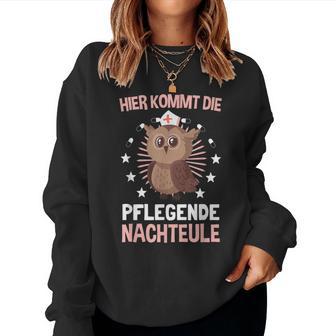 Care Night Owl With Owls Care And Altenpflege Sweatshirt Frauen - Geschenkecke