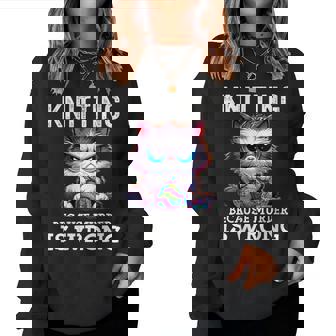 Chat Amusant À Tricoter Because Murder Is Wrong Sweat-shirt pour femme - Cadeauxyz