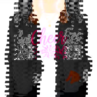 Cheer Mom Hot Pink Black Leopard Letters Cheer Women Sweatshirt - Seseable
