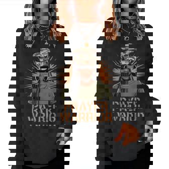 Christian Camo Girl Hat Jesus God Black Prayer Warrior Women Sweatshirt | Mazezy