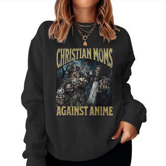 Christian Moms Against Anime Hard Skeleton Meme Women Sweatshirt - Monsterry