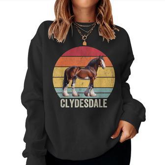 Clydesdale Horse Vintage Equestrian Clydesdale Horse Women Sweatshirt - Monsterry